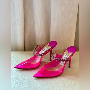 Brand New Authentic Jimmy Choo Bing 100 Plexi Pump Pink